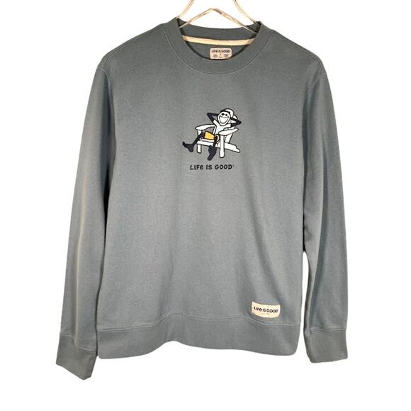 Life is Good Women's Spread Good Vibes Graphic Sweatshirt S Smokey Blue - Picture 1 of 7